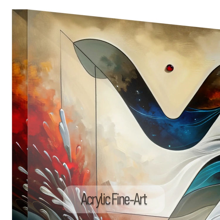 Stjernetegn Vandmand med Granat Fødselssten i Moderne Kunstramme