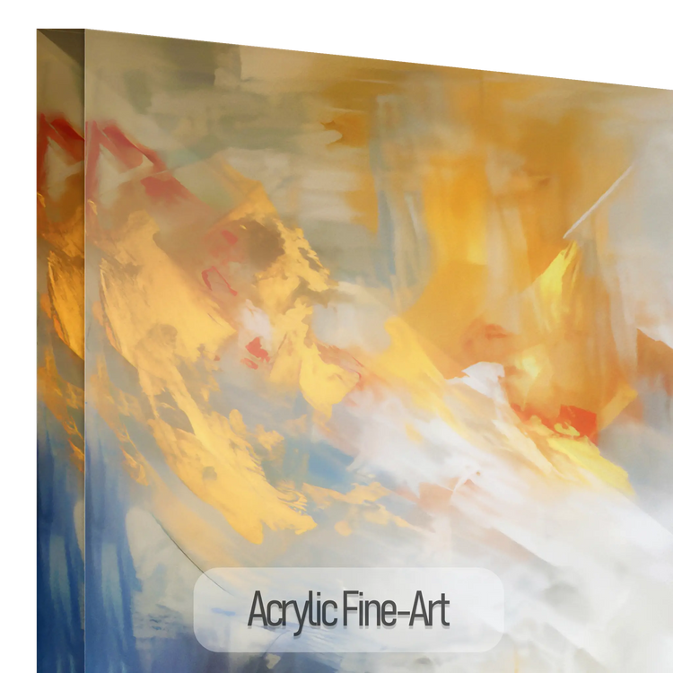 Sueños Dorados | Imaginación Dorada y Azul en Marco de Arte