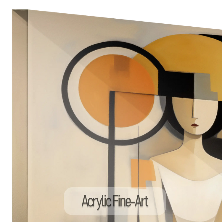 Elegancka geometria | Portret kobiety inspirowany stylem Art Deco na tkaninie artystycznej