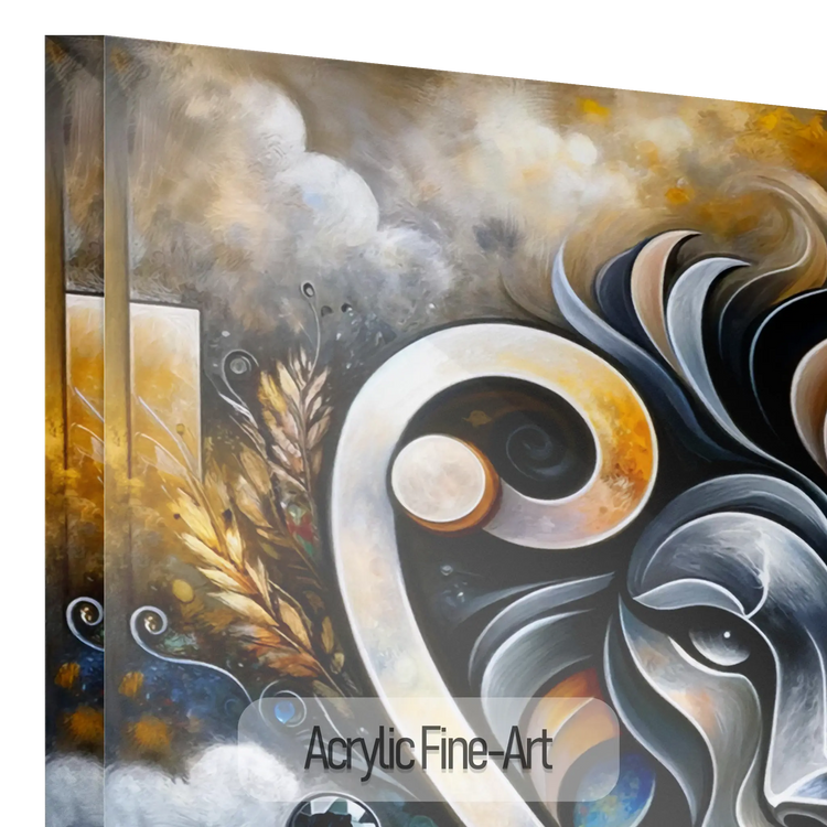 Stjernetegn Løven med Onyx Fødselssten i Moderne Kunstramme