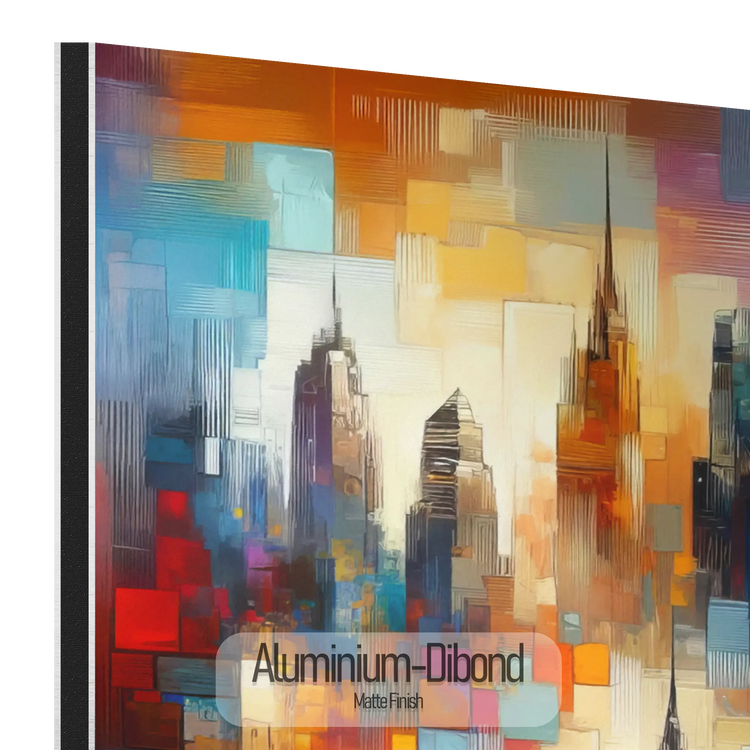 Reise um die Welt | Farbenfrohes städtisches Mosaik auf Kunststoff und Rahmen