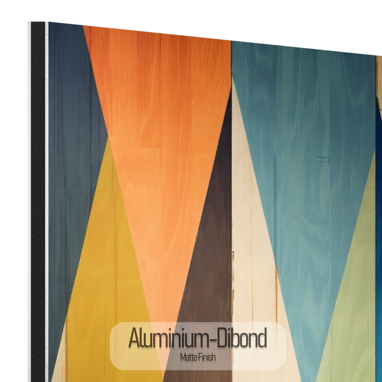 Contrastes Forestiers N°1 | Motif Géométrique Coloré en Bois sur Tissu Artistique