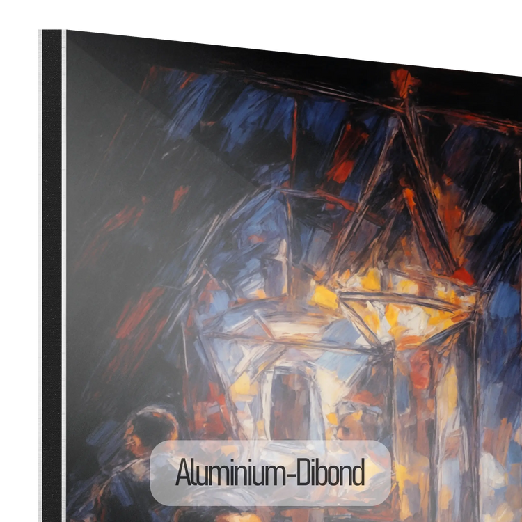 Jazzkvartett | Expressiv abstraktion av livlig jazzscen på konsttyg