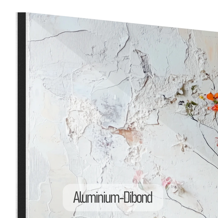 Botanical Collection | Rustic Blossoms | Unique Abstracted Textured Floral Art Print for Home & Office by Roderick Sebastiaan | Aluminium-Dibond