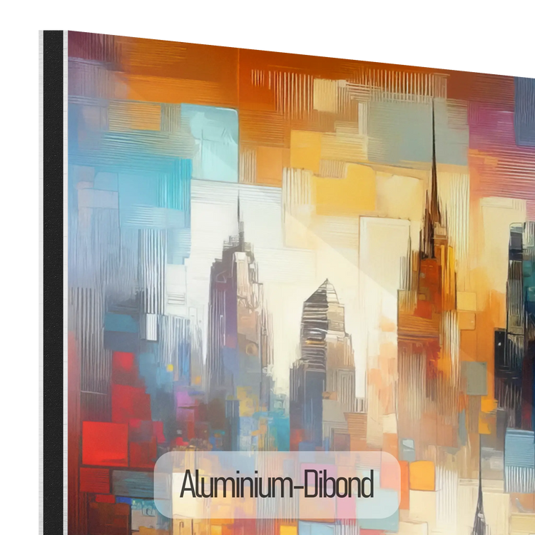 Reise um die Welt | Farbenfrohes städtisches Mosaik auf Kunststoff und Rahmen