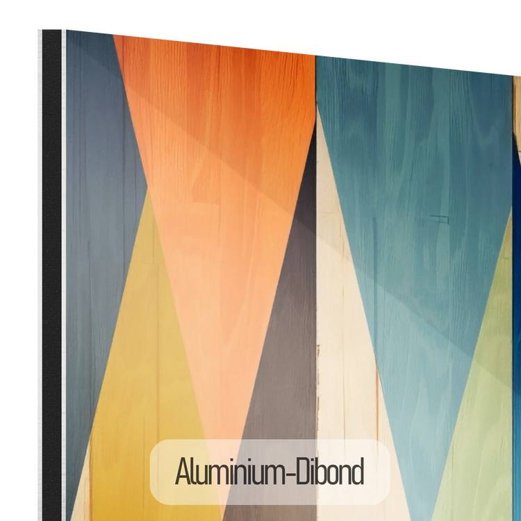 Contrastes Forestiers N°1 | Motif Géométrique Coloré en Bois sur Tissu Artistique