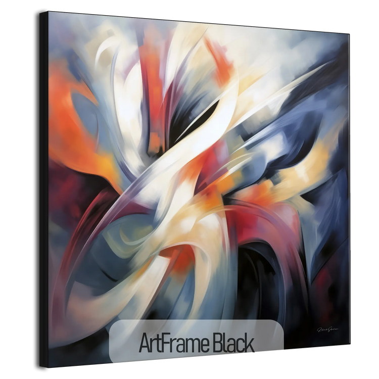 Abstract Collection | Colours of Passion | Passionate Warm Abstraction on Art cloth by Roderick Sebastiaan | ArtFrameBlackFrame_262a37cd-87fd-436b-98d1-e21a932750dd