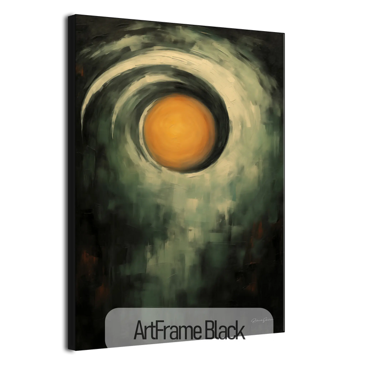 Mystic Solaris | Impression d'art abstrait sur le mystère solaire en teintes sombres