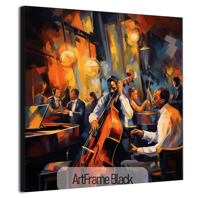 Brusande 20-talet French Quarter | Livfull Jazz Abstraktion i Elegant Konstram