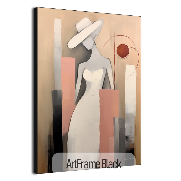 Silhouette in Flux | Silhouette femminile astratta e fluida alla moda su tessuto artistico