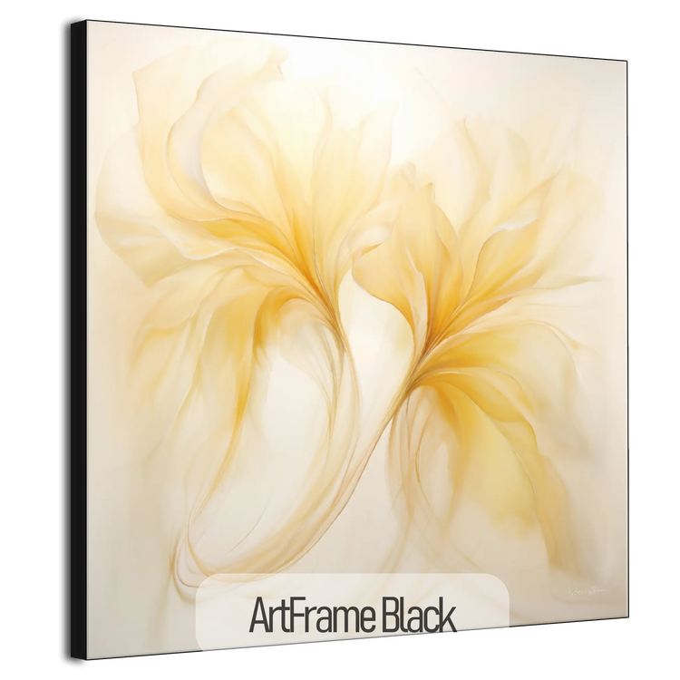 Vanilla Verve | Timeless Elegance in Flowing Shades of Yellow on Art Cloth