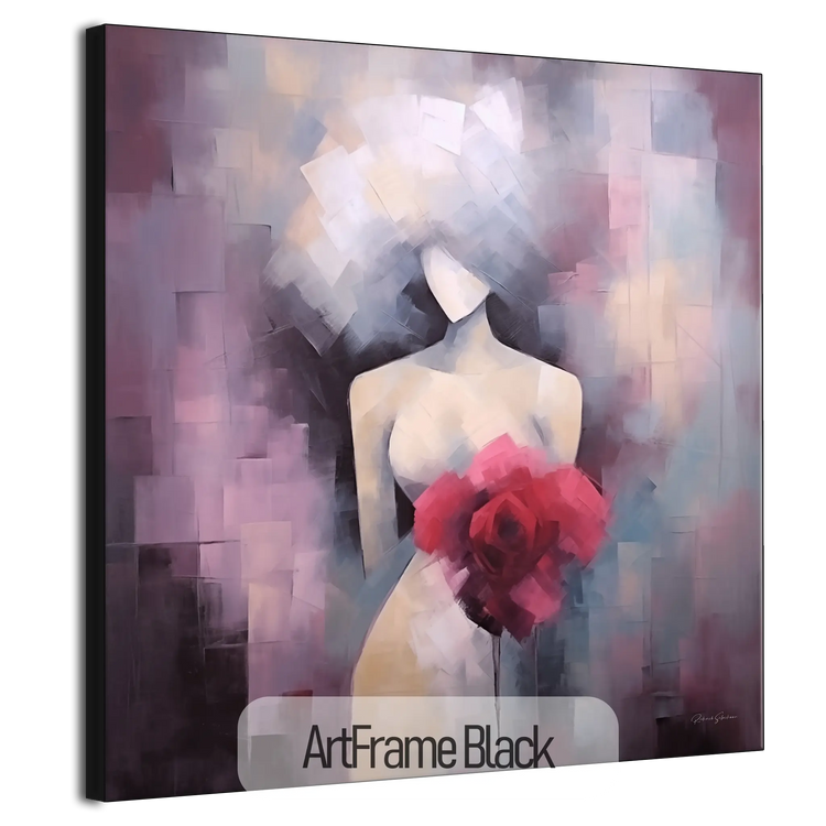 Mosaik Muse | Abstrakt Figur med Livlige Farve Accenter