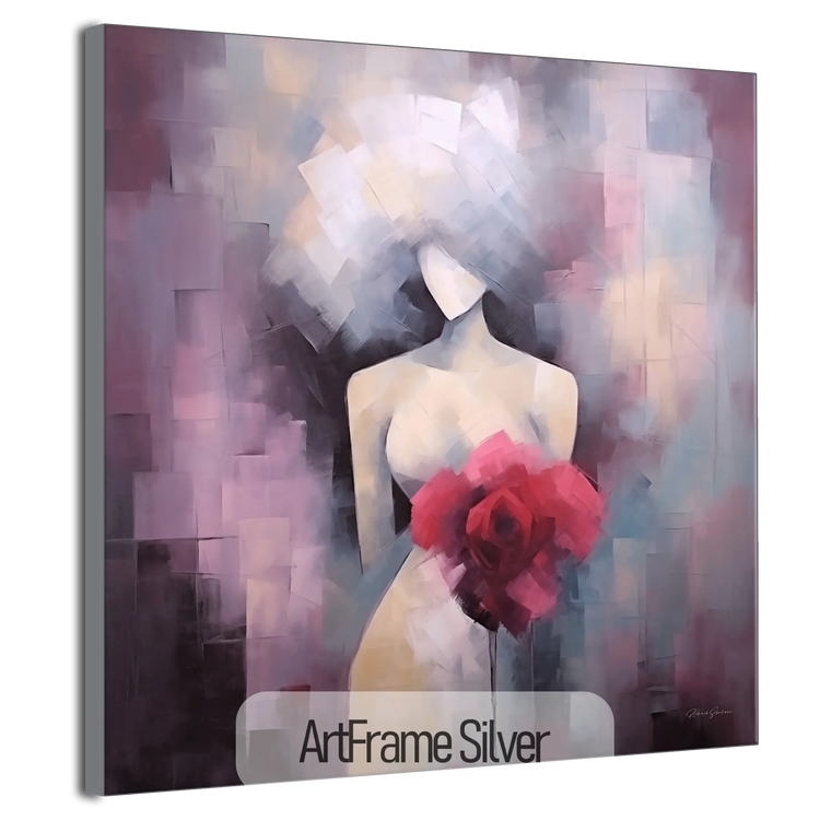 Mosaik Muse | Abstrakt Figur med Livlige Farve Accenter