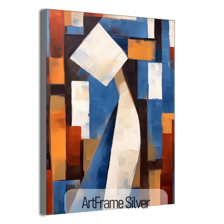 Abstract Collection | Cerulean Introspection | Contemporary Abstract Atmosphere in Art Print by Roderick Sebastiaan | ArtFrameSilverFrame_8c80f7cd-aa9b-45a5-8cc3-58e3936435c4