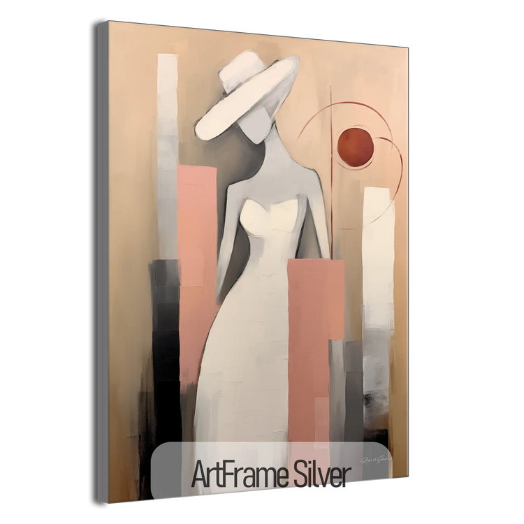 Silhouette in Flux | Silhouette femminile astratta e fluida alla moda su tessuto artistico