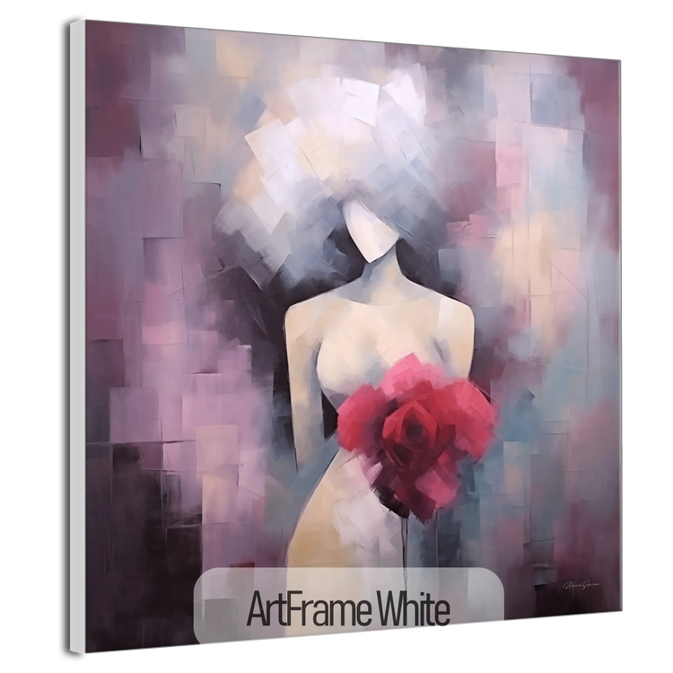 Mosaik Muse | Abstrakt Figur med Livlige Farve Accenter