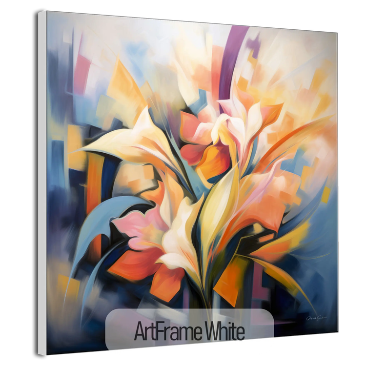 Pétalos de Fantasía | Abstracción de Flores Coloridas en Tela de Arte Especial