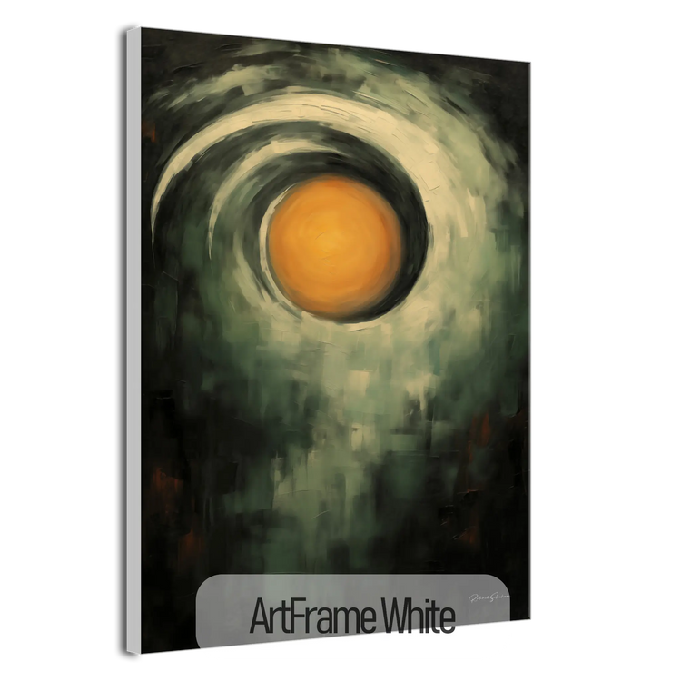 Mystic Solaris | Impression d'art abstrait sur le mystère solaire en teintes sombres