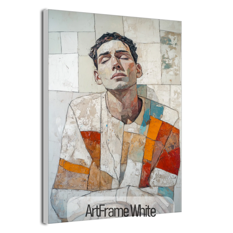 Male Collection | Layers of Thought | Thought-Provoking Abstract Male Portrait for Contemporary Decor by Roderick Sebastiaan | ArtFrameWhite_91017568-441a-4581-b4d5-37480e0aaaed