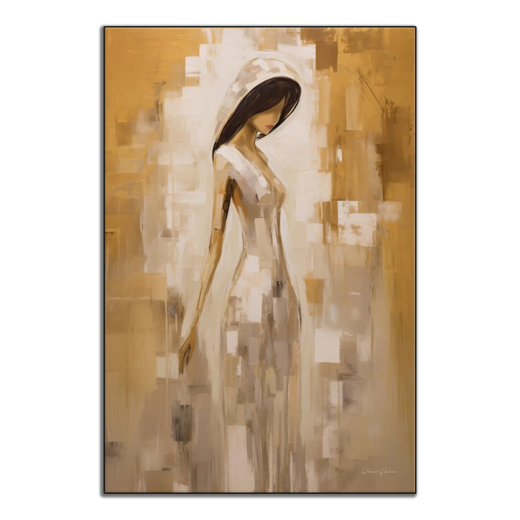 Viskningar av förförelse | Mystisk sensuell elegans i varma färger på konsttyg