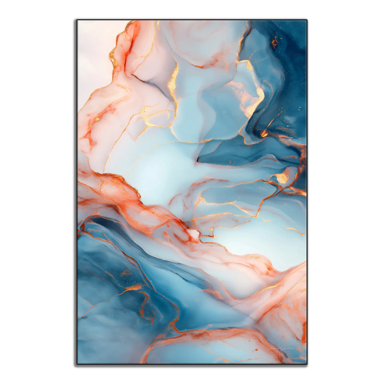 Lapis Lazuli | Mineralårer af Guld og Azurblå Sten Kunsttryk