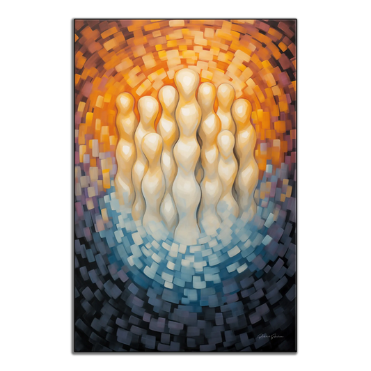 Oscillation des Origines | Abstraction Vive et Rythmique sur Cadre d'Art Moderne