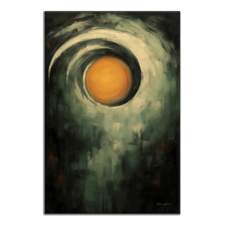 Mystic Solaris | Impression d'art abstrait sur le mystère solaire en teintes sombres