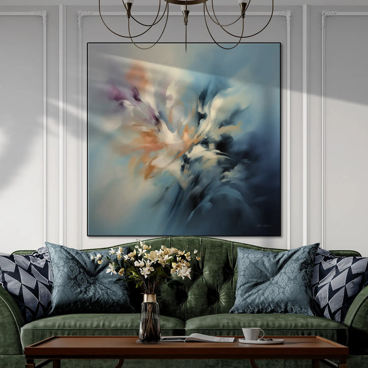Abstract Collection | Forces of Creation | Abstract Cosmic Dance of the Elements by Roderick Sebastiaan | BeautifulAbstractedPaintinginClassicLivingRoomWithFancySofa_090fa0ee-8aff-46a0-880d-d6426392e804