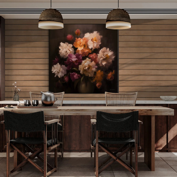 Samtige Blumensymphonie | Impressionistische florale Eleganz Kunstwerk