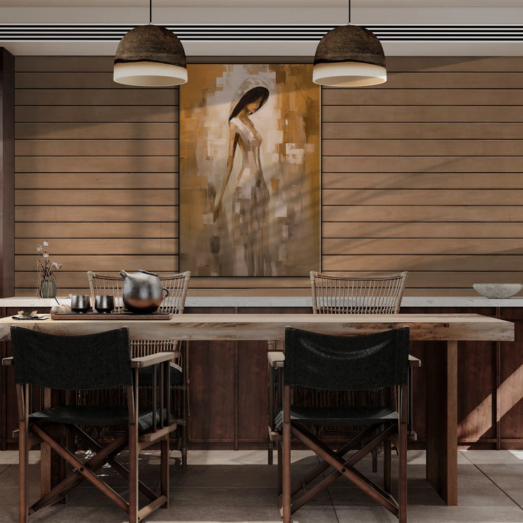 Viskningar av förförelse | Mystisk sensuell elegans i varma färger på konsttyg