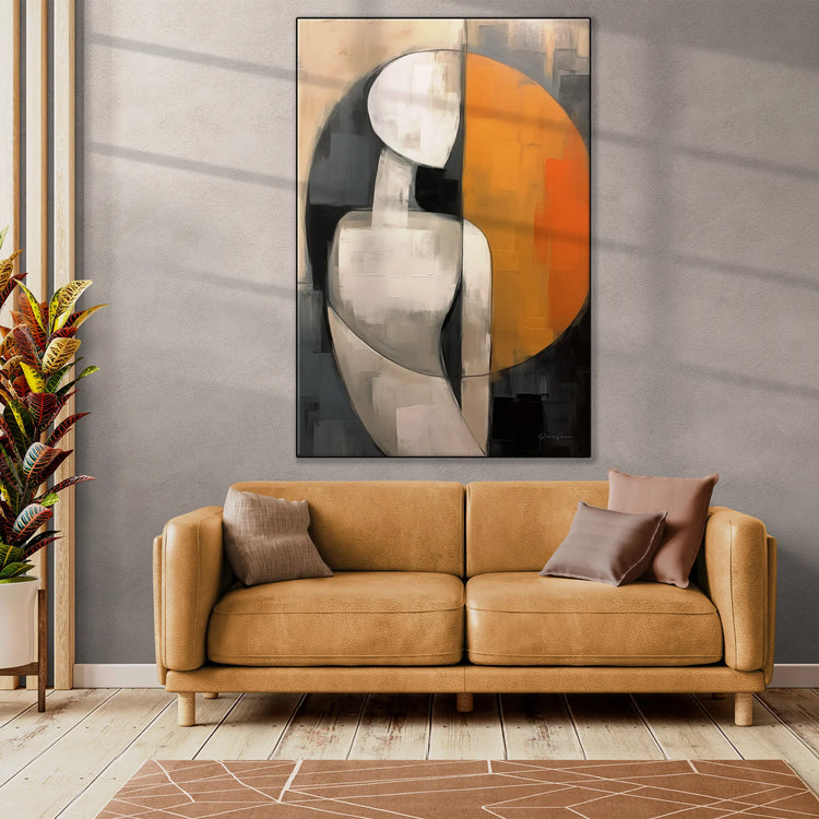 Abstract Collection | Duality of Light | Abstract Play of Shadow and Light on Art cloth by Roderick Sebastiaan | BeautifulAbstractedPaintinginLargeBrightLivingRoom_742ef7e7-6927-4c72-ac18-f83d0fa48473