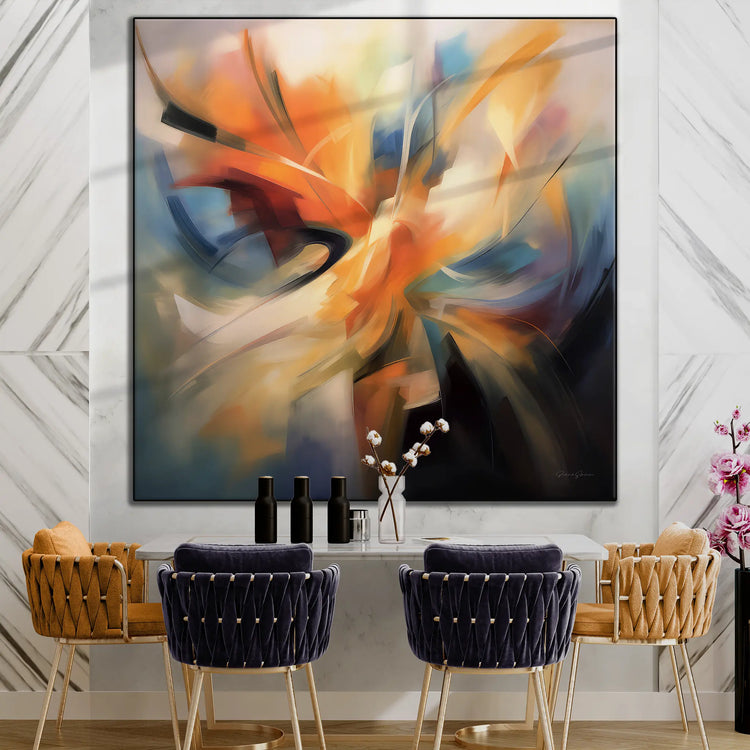 Dusza Feniksa | Dynamiczne abstrakcyjne dzieło sztuki do nowoczesnych wnętrz