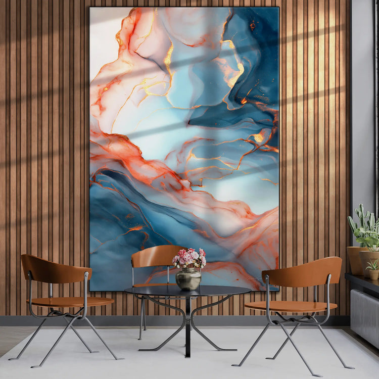 Lapis Lazuli | Mineralårer af Guld og Azurblå Sten Kunsttryk