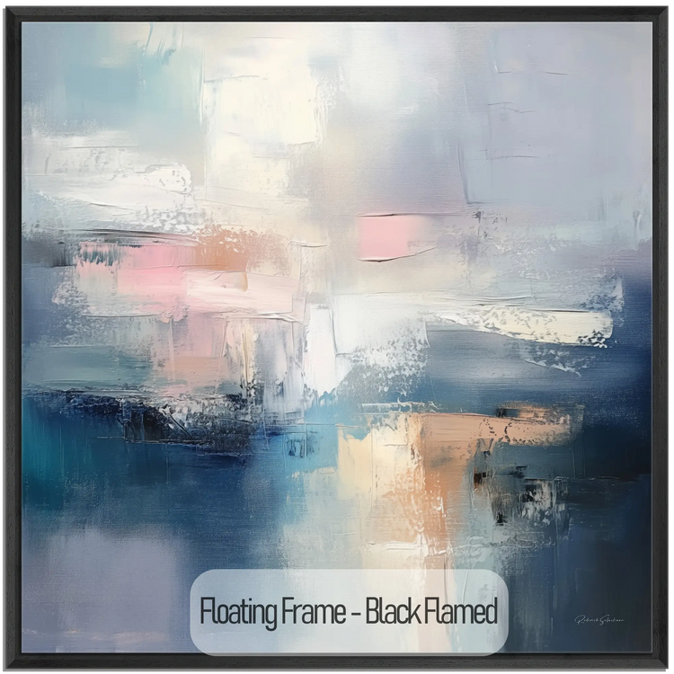 Abstract Collection | Clouded Reflections | Serene Abstract Art Print in Soothing Blues and Pinks by Roderick Sebastiaan | Black-Flamed_7ee9d035-7b11-4fd8-9de0-bc19f23b224e