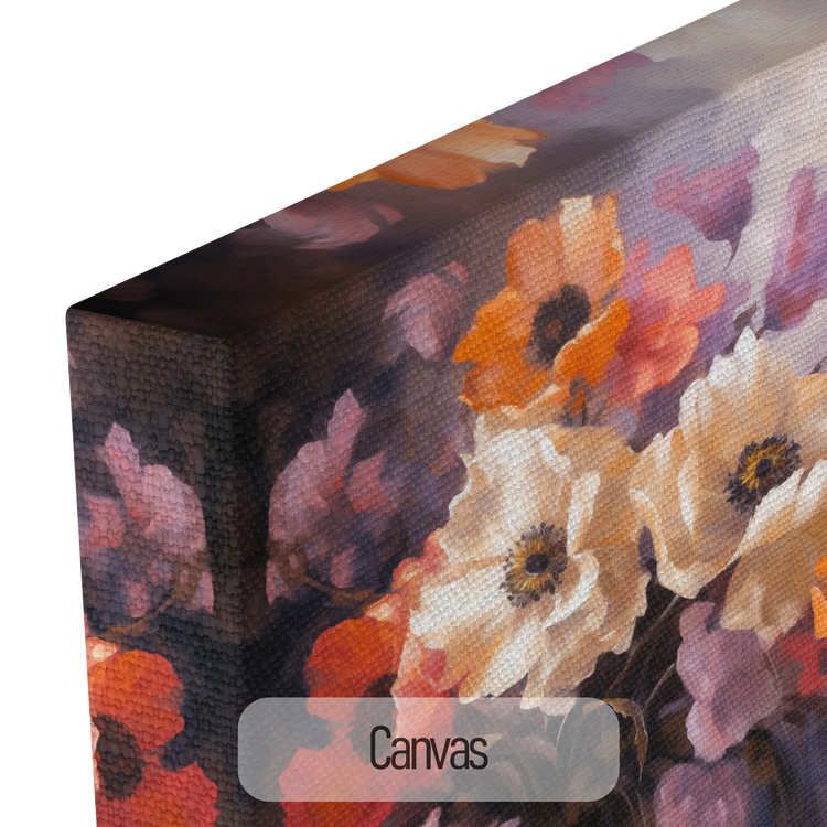 Wilde Blumen in Blüte | Lebendige Blüte von Feldblumen auf Kunstrahmen