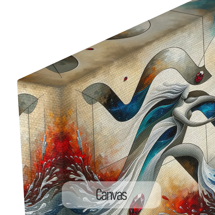 Stjernetegn Vandmand med Granat Fødselssten i Moderne Kunstramme