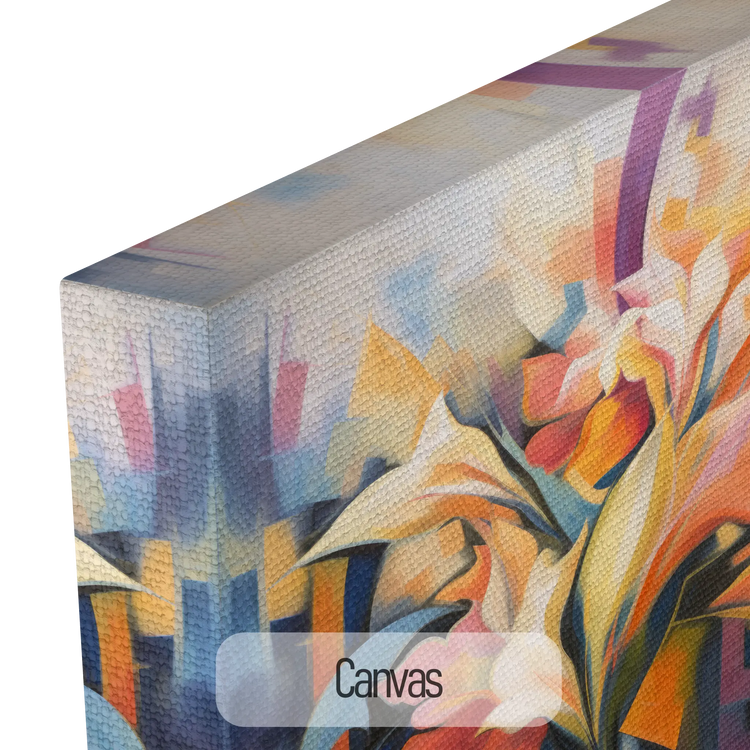 Pétalos de Fantasía | Abstracción de Flores Coloridas en Tela de Arte Especial