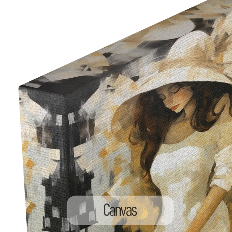 Stille Kontemplation | Subtilt og Seren Portræt i Stilfuld Kunstramme