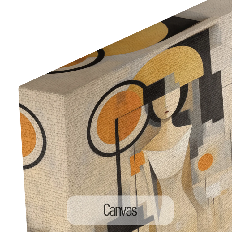 Elegancka geometria | Portret kobiety inspirowany stylem Art Deco na tkaninie artystycznej