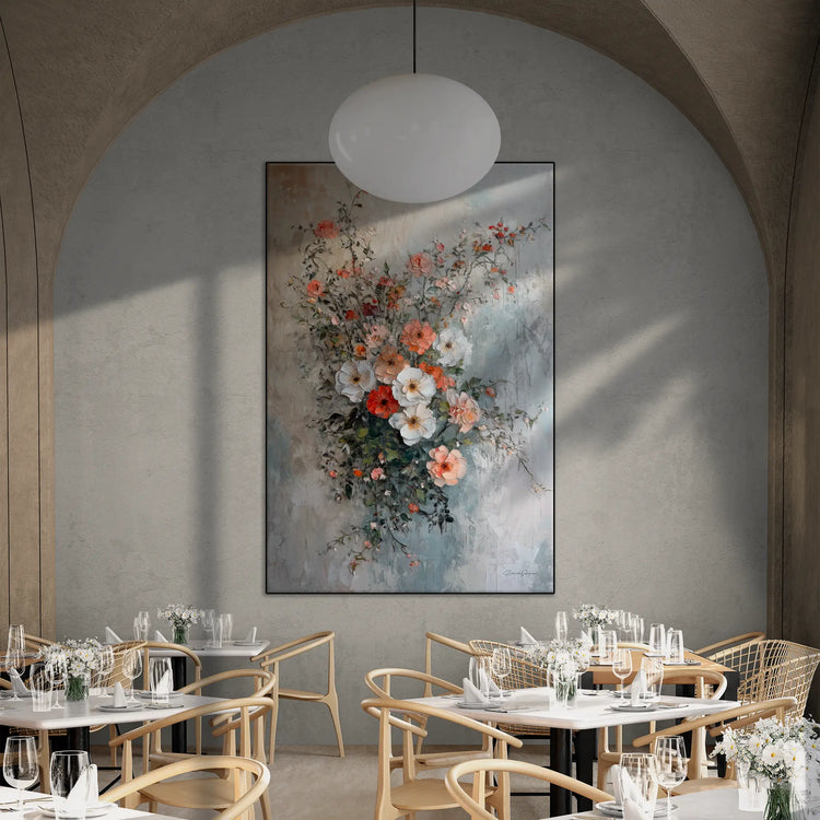 Botanical Collection | Fleurs de Lumière | Luminous Floral Wall Art for Modern and Classic Decor by Roderick Sebastiaan | FleursdeLumierefancy-restaurant-with-vaulted-ceiling