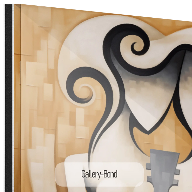 Melodiska konturer | Abstrakt kubistiskt cellofigur på modern konsttyg