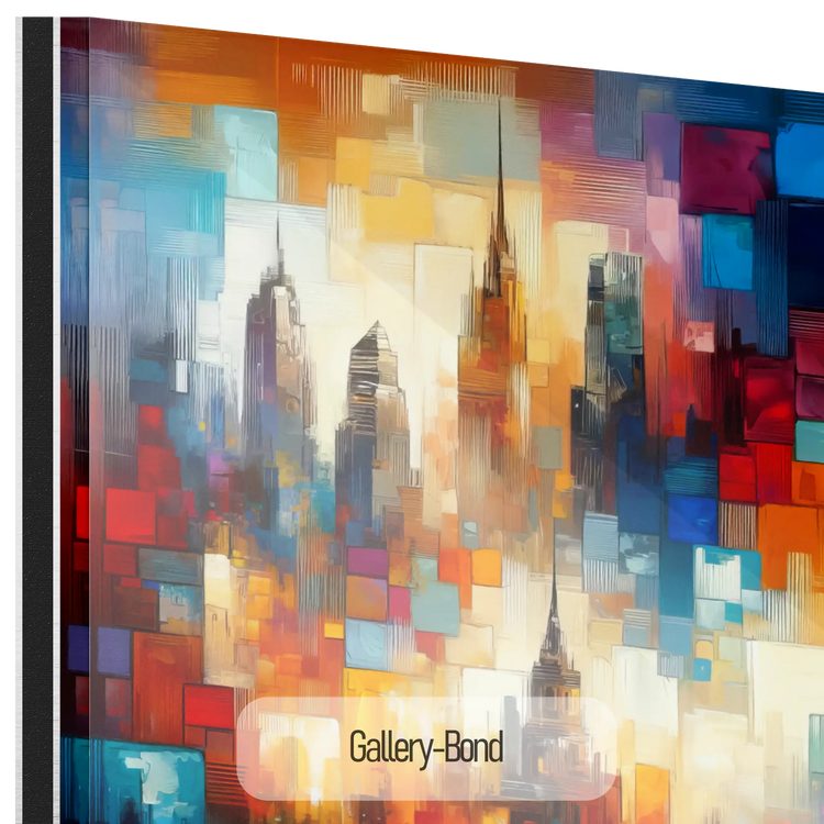 Reise um die Welt | Farbenfrohes städtisches Mosaik auf Kunststoff und Rahmen