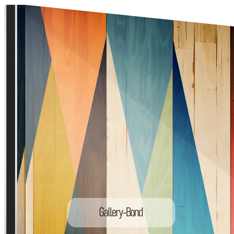 Contrastes Forestiers N°1 | Motif Géométrique Coloré en Bois sur Tissu Artistique