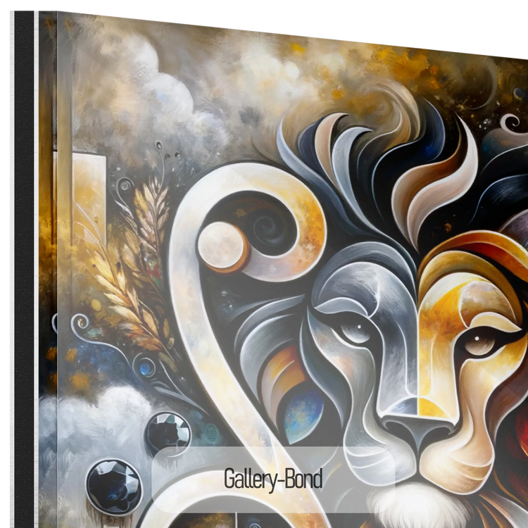 Stjernetegn Løven med Onyx Fødselssten i Moderne Kunstramme