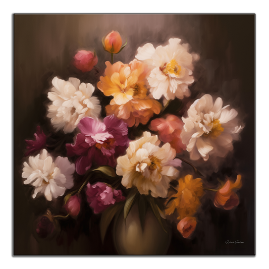 Velvet Floral Symphony | Impressionist Floral Elegance Artwork
