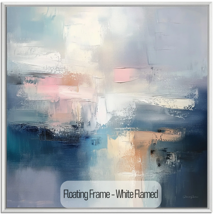 Abstract Collection | Clouded Reflections | Serene Abstract Art Print in Soothing Blues and Pinks by Roderick Sebastiaan | White-Flamed_5f2c4ef6-1dc5-4a80-b46e-0004ea4c861c