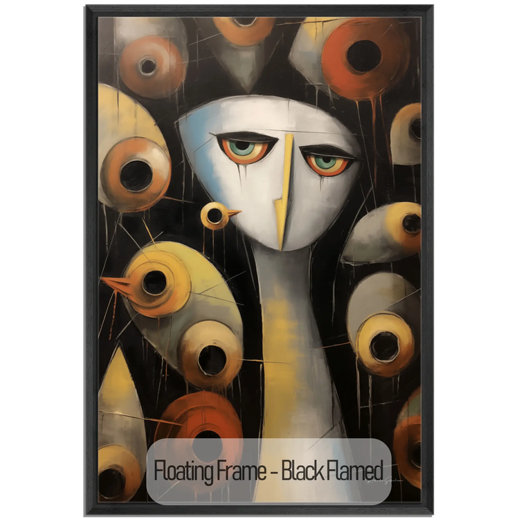 Abstract Collection | Enigmatic Watcher | Intriguing & Abstract Visual Story on Art Frame by Roderick Sebastiaan | WoodenFloaterFrame-Black-Flamed_1e1a8101-f979-424b-9eff-79f34be0a9af
