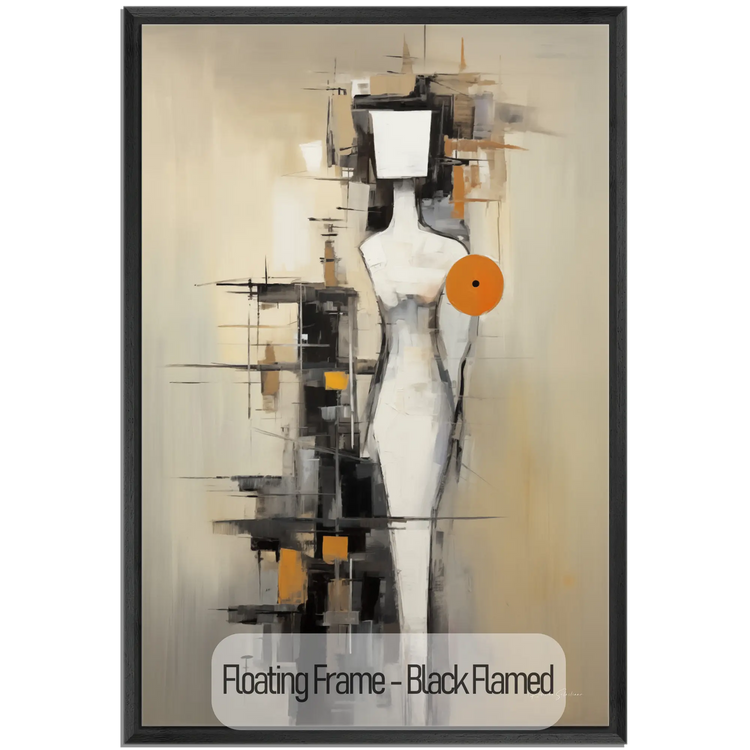Abstract Collection | Future Noir | Abstract Future Vision of Minimalist Elegance by Roderick Sebastiaan | WoodenFloaterFrame-Black-Flamed_2182eeed-0282-496e-9383-6f010e165da6