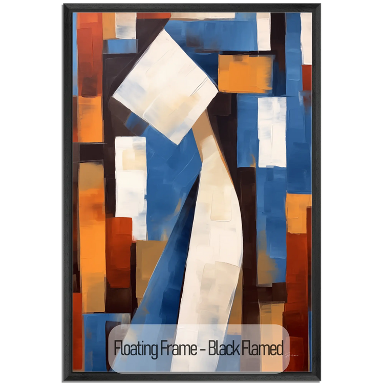 Abstract Collection | Cerulean Introspection | Contemporary Abstract Atmosphere in Art Print by Roderick Sebastiaan | WoodenFloaterFrame-Black-Flamed_89e32156-abc2-4658-b266-cfa99211f6b2