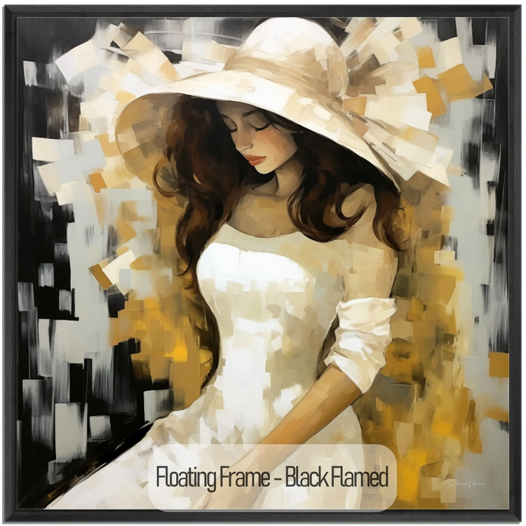 Stille Kontemplation | Subtilt og Seren Portræt i Stilfuld Kunstramme